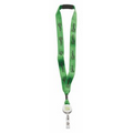 3/4" Cotton Lanyard with Metal Crimp/ Retractable Zip Cord & Convenience Release